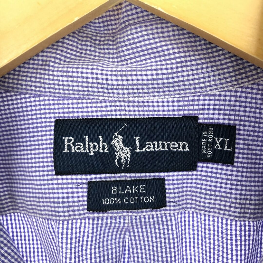 Ralph Lauren(ラルフローレン)の古着 ラルフローレン Ralph Lauren BLAKE ギンガムチェック 長袖 ボタンダウンチェックシャツ メンズXL /eaa448228 メンズのトップス(シャツ)の商品写真