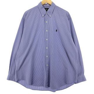 ラルフローレン(Ralph Lauren)の古着 ラルフローレン Ralph Lauren BLAKE ギンガムチェック 長袖 ボタンダウンチェックシャツ メンズXL /eaa448228(シャツ)