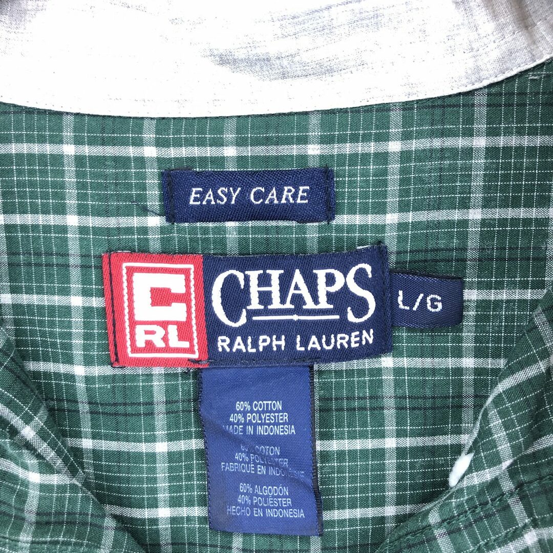 Ralph Lauren(ラルフローレン)の古着 90年代 ラルフローレン Ralph Lauren CHAPS チャップス 長袖 ボタンダウンチェックシャツ メンズL ヴィンテージ /eaa448232 メンズのトップス(シャツ)の商品写真