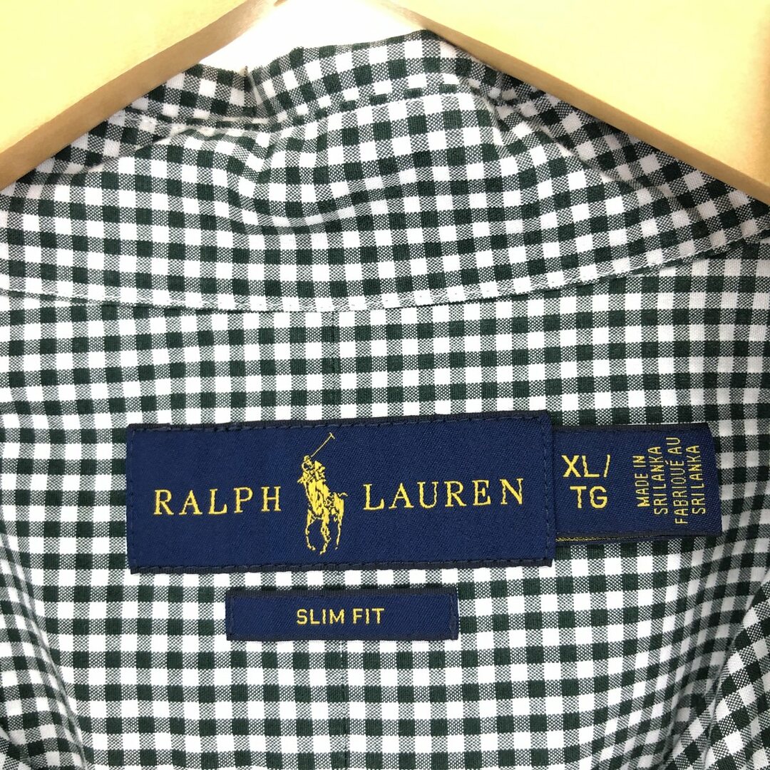 Ralph Lauren(ラルフローレン)の古着 ラルフローレン Ralph Lauren SLIM FIT スリムフィット ギンガムチェック 長袖 ボタンダウンチェックシャツ メンズXL /eaa448236 メンズのトップス(シャツ)の商品写真