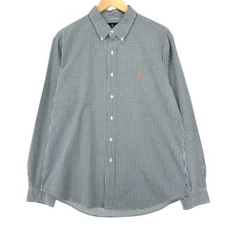 ラルフローレン(Ralph Lauren)の古着 ラルフローレン Ralph Lauren SLIM FIT スリムフィット ギンガムチェック 長袖 ボタンダウンチェックシャツ メンズXL /eaa448236(シャツ)