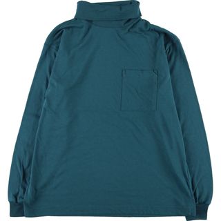 古着 90年代 タウンクラフト TOWN CRAFT タートルネック 無地ポケットロングTシャツ ロンT メンズXL /eaa399842(Tシャツ/カットソー(半袖/袖なし))