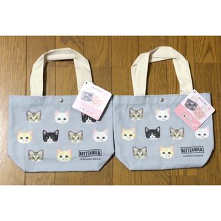 フェリシモ(FELISSIMO)のフェリシモ　猫部　トートバッグ　ブルー　2個セット(トートバッグ)