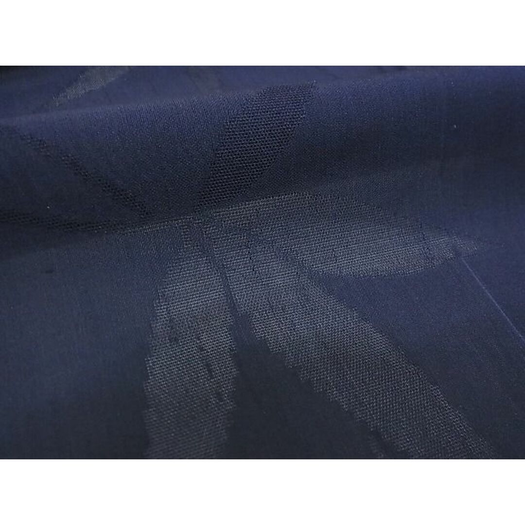 平和屋-こころ店■夏物　色無地　枝葉紋紗　濃藍色　正絹　逸品　AAAE0856Atn レディースの水着/浴衣(着物)の商品写真