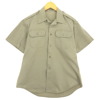 古着 60年代 米軍実品 オープンカラー 半袖 ミリタリーシャツ ドレスシャツ USA製 メンズM ヴィンテージ /eaa448848(シャツ)