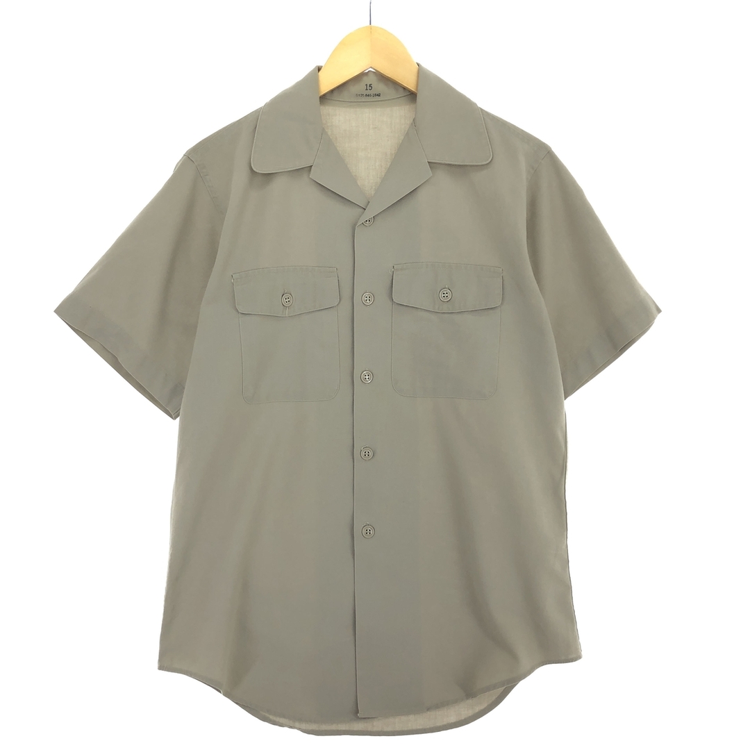 古着 70年代 米軍実品 オープンカラー 半袖 ミリタリーシャツ USA製 15 メンズM ヴィンテージ /eaa448849 メンズのトップス(シャツ)の商品写真