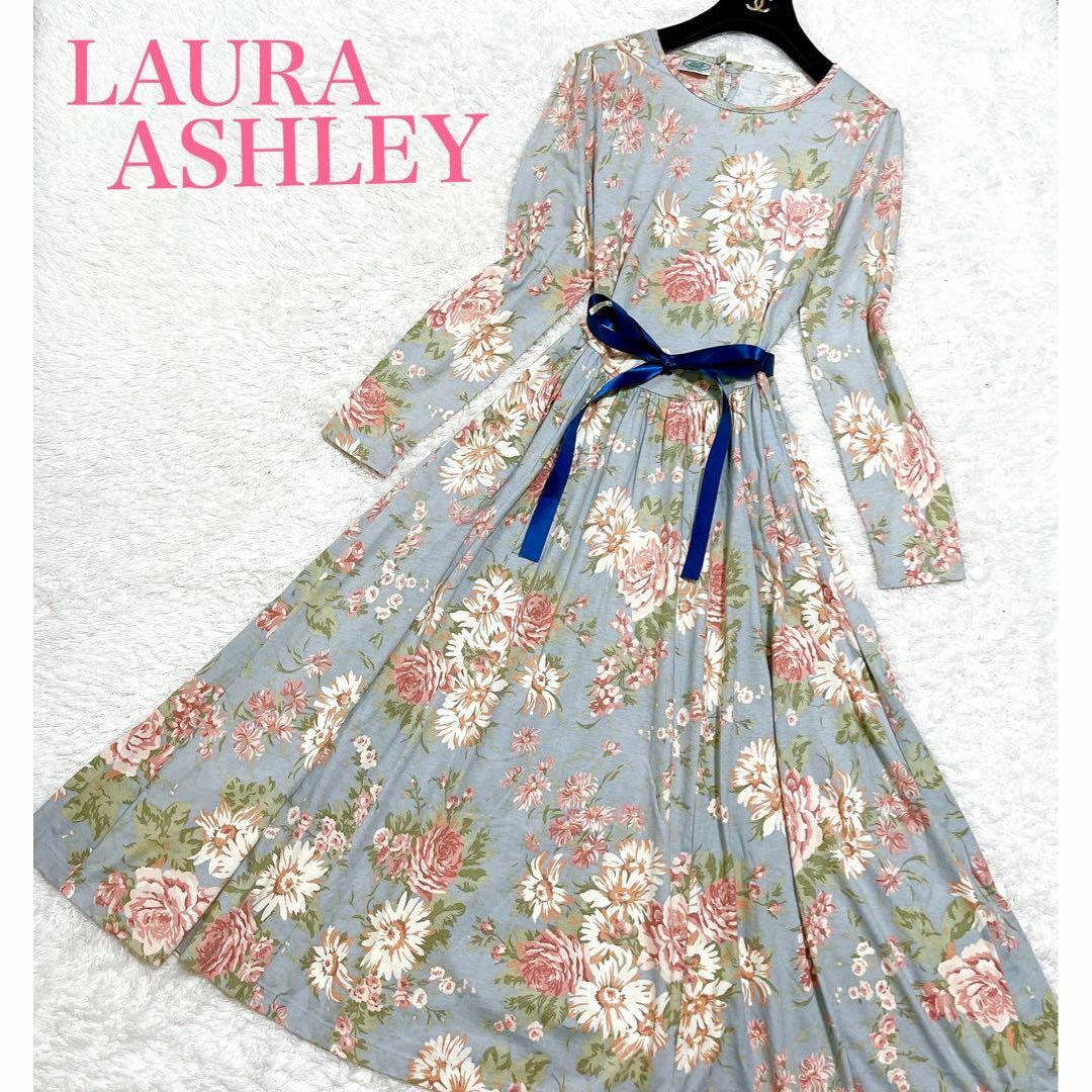 LAURA ASHLEY(ローラアシュレイ)の美品 ローラアシュレイ ロングワンピース マキシ丈 大きいサイズ XL レディースのワンピース(ロングワンピース/マキシワンピース)の商品写真