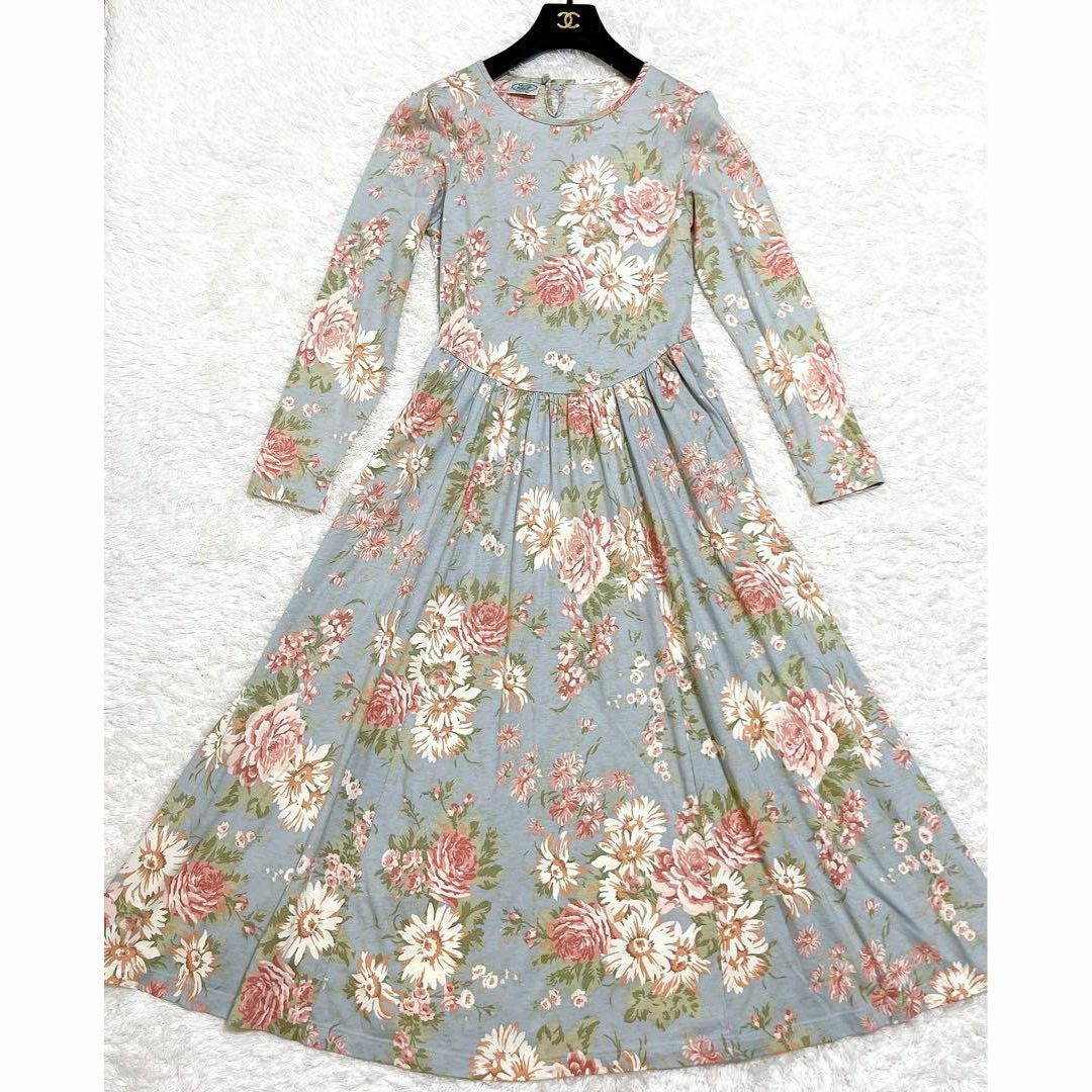 LAURA ASHLEY(ローラアシュレイ)の美品 ローラアシュレイ ロングワンピース マキシ丈 大きいサイズ XL レディースのワンピース(ロングワンピース/マキシワンピース)の商品写真