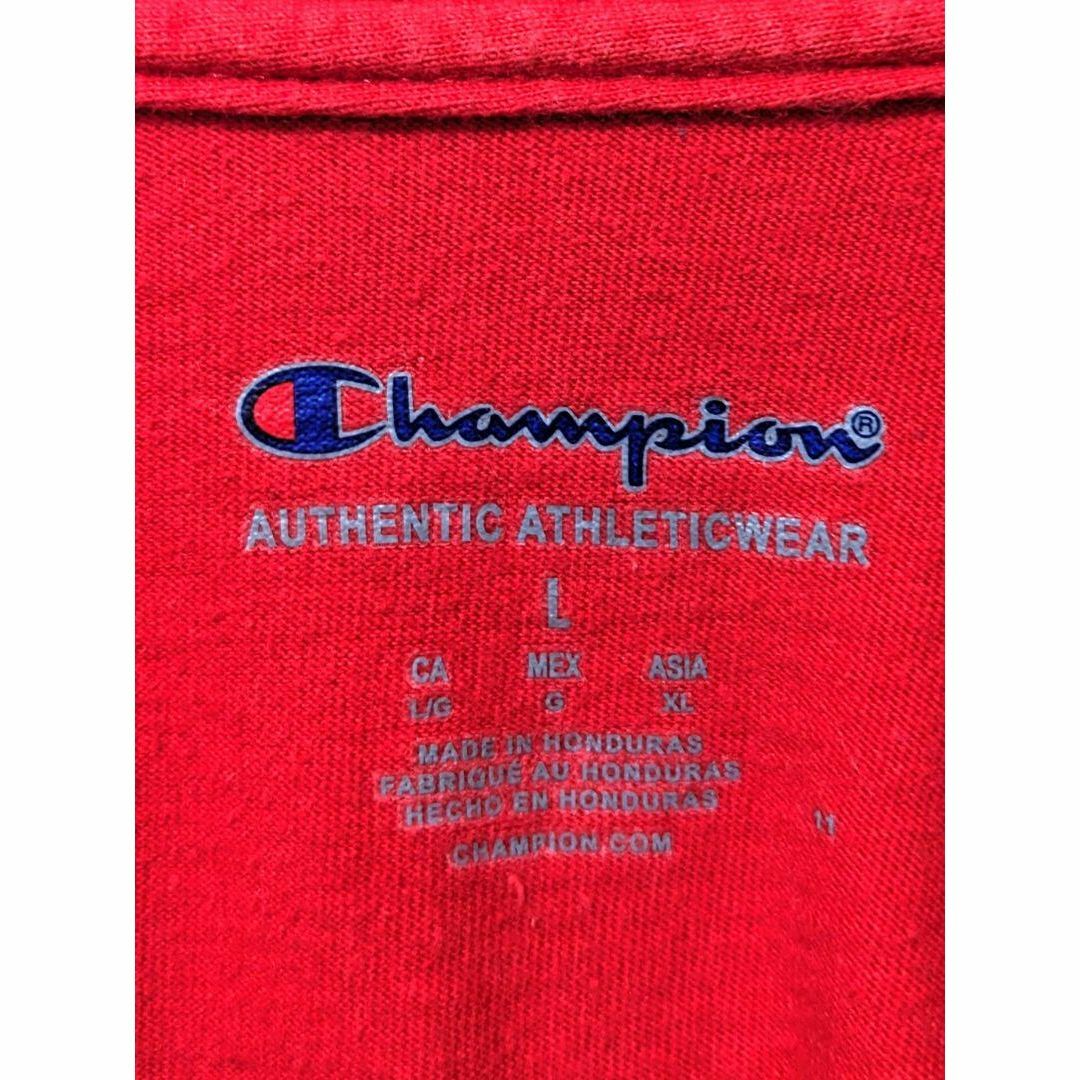 Champion(チャンピオン)のチャンピオン デカロゴTシャツ レッド 赤 L 古着 メンズのトップス(Tシャツ/カットソー(半袖/袖なし))の商品写真