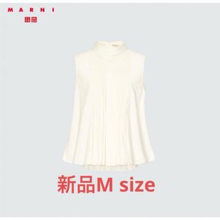 ユニクロ(UNIQLO)のタックブラウス（ノースリーブ）／UNIQLO×MARNI(シャツ/ブラウス(半袖/袖なし))