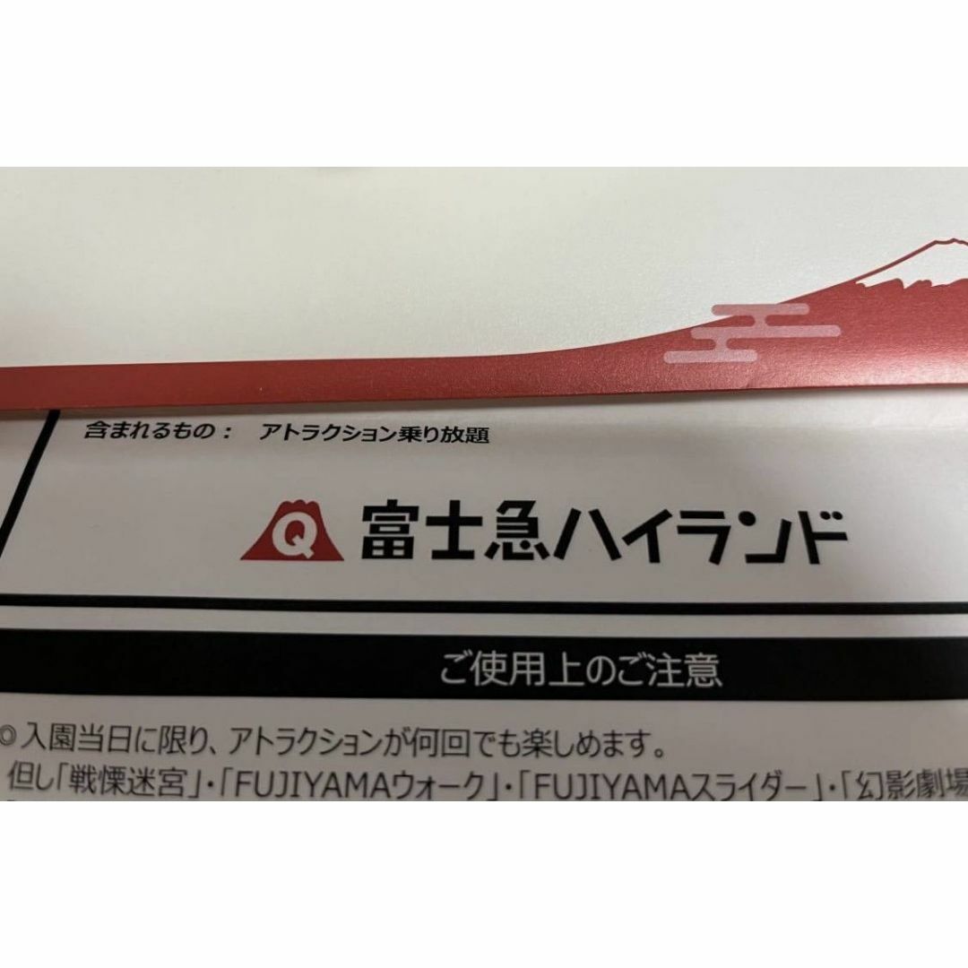 富士急ハイランド4名分 富士急ハイランド4名分