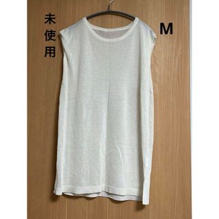 リエディ(Re:EDIT)のノースリーブニットトップス　アイボリー　M(Tシャツ(半袖/袖なし))