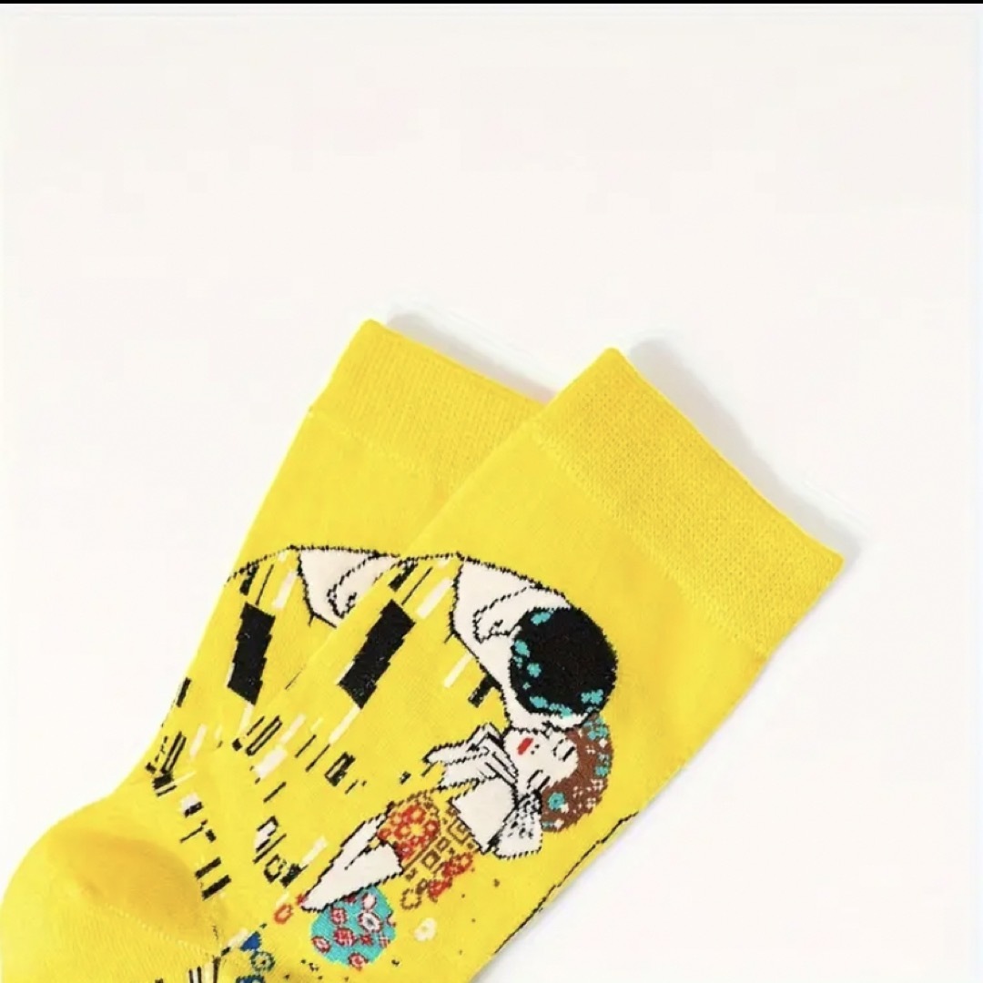 クリムト　絵画モチーフ アート ソックス 靴下  レディース メンズ 名画 レディースのレッグウェア(ソックス)の商品写真