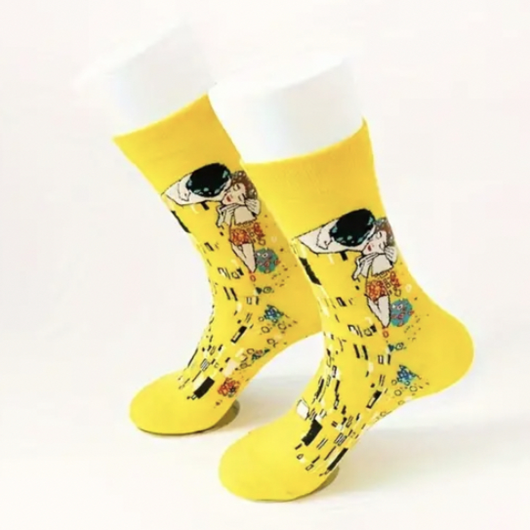 クリムト　絵画モチーフ アート ソックス 靴下  レディース メンズ 名画 レディースのレッグウェア(ソックス)の商品写真