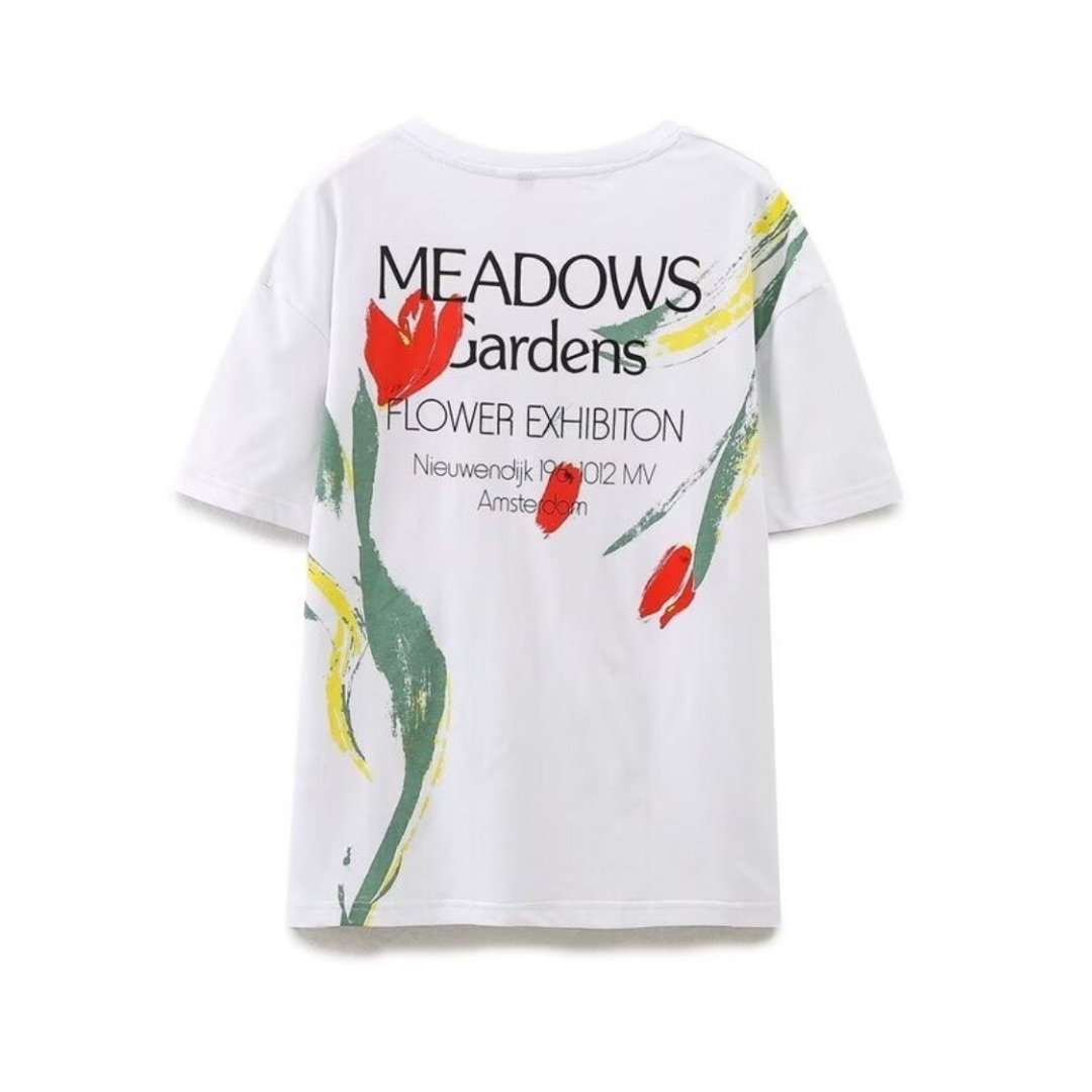 🥗5月新作🍒14335◆フラワー 花 ロゴ 半袖 Tシャツ レディースのトップス(Tシャツ(半袖/袖なし))の商品写真
