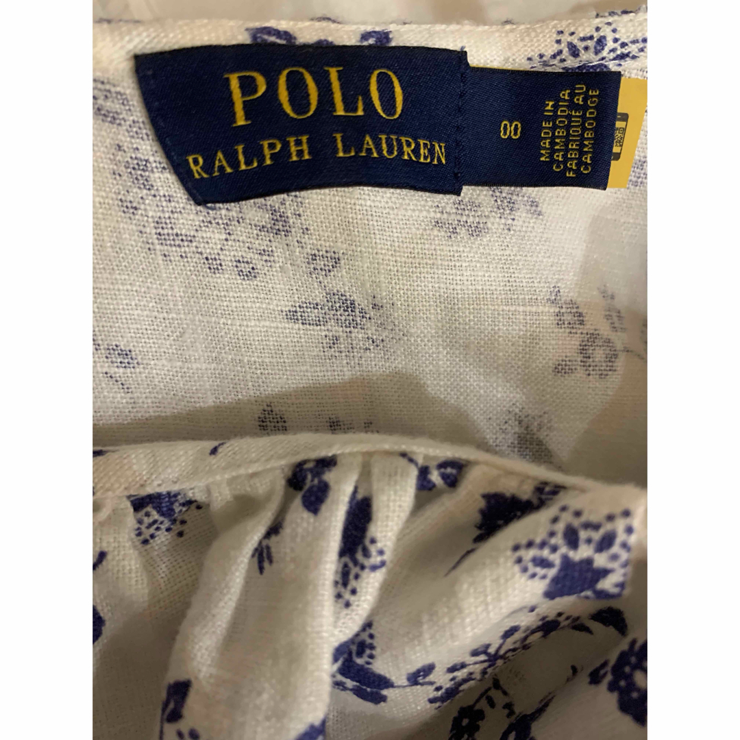 POLO RALPH LAUREN(ポロラルフローレン)のラルフローレン　フローラル ラッフルトリム リネン ドレス レディースのワンピース(ひざ丈ワンピース)の商品写真