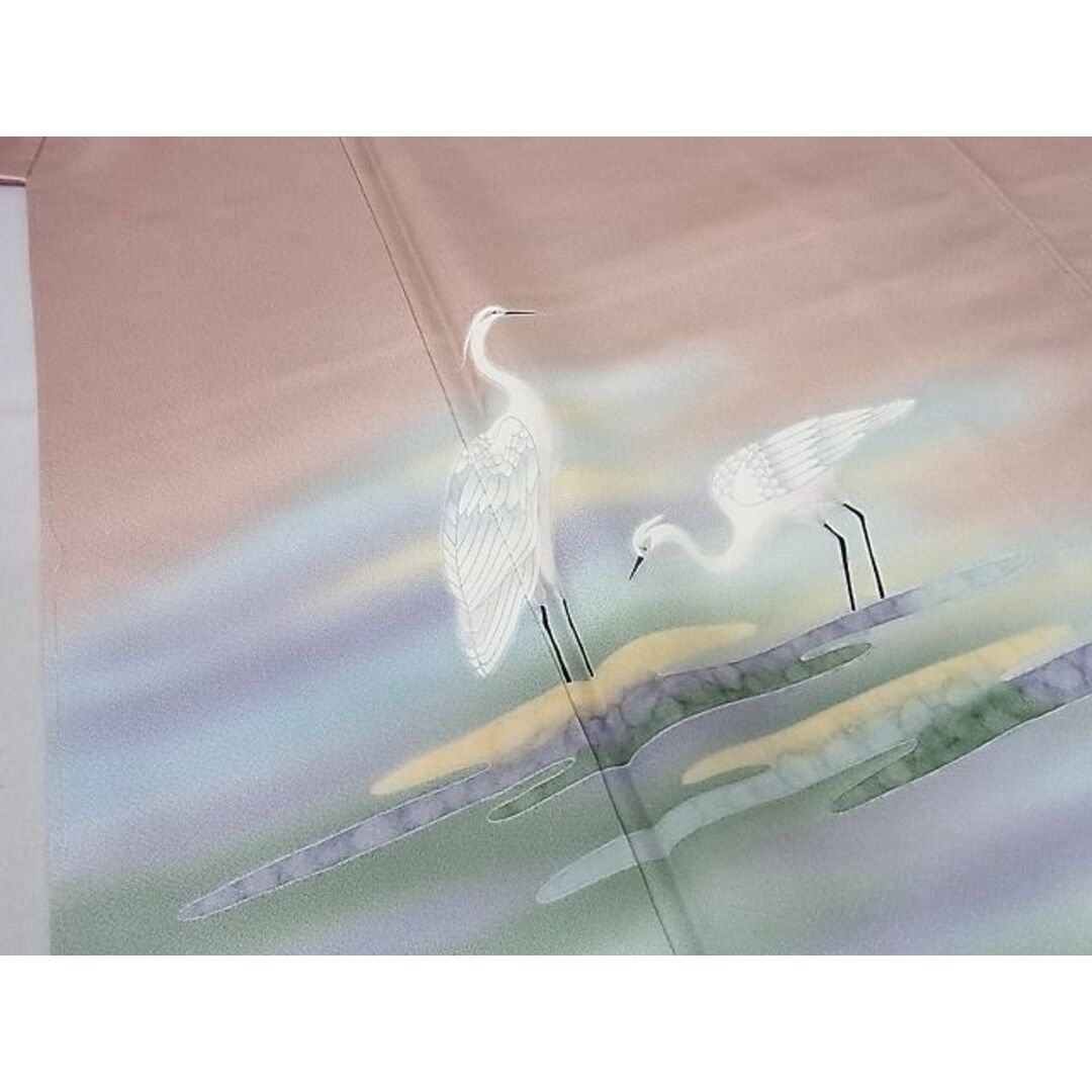 平和屋-こころ店■訪問着　白鷺　暈し染め　正絹　逸品　AAAE1017Atn レディースの水着/浴衣(着物)の商品写真