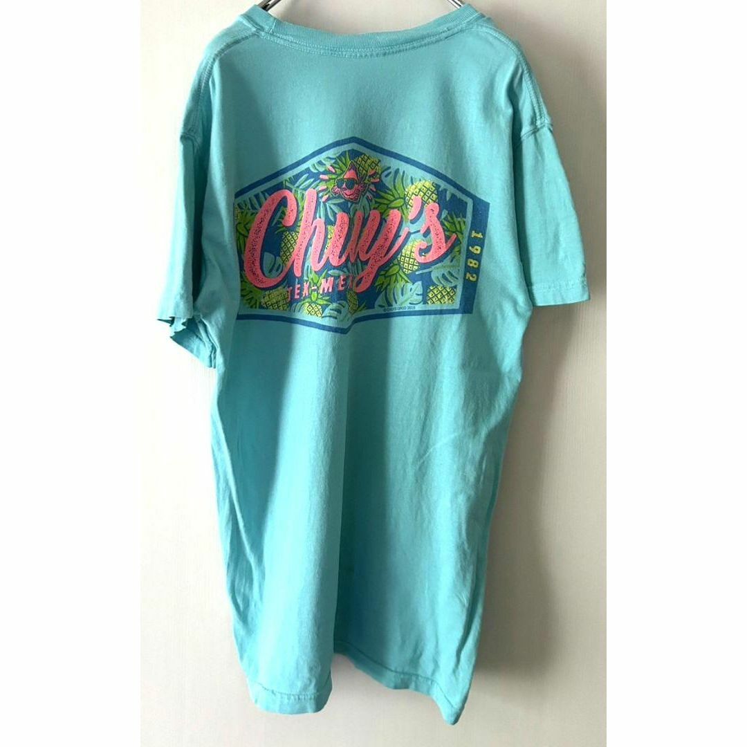 コンフォートカラーズ Chuy’s パイナップル Tシャツライトブルー水色古着 メンズのトップス(Tシャツ/カットソー(半袖/袖なし))の商品写真