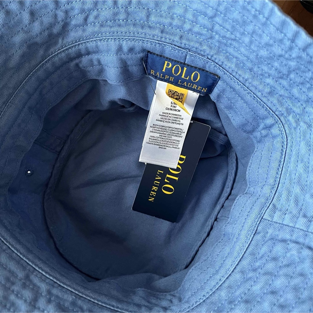 POLO RALPH LAUREN(ポロラルフローレン)のPOLO RALPH LAUREN コットンバケットハット　ブルー レディースの帽子(ハット)の商品写真