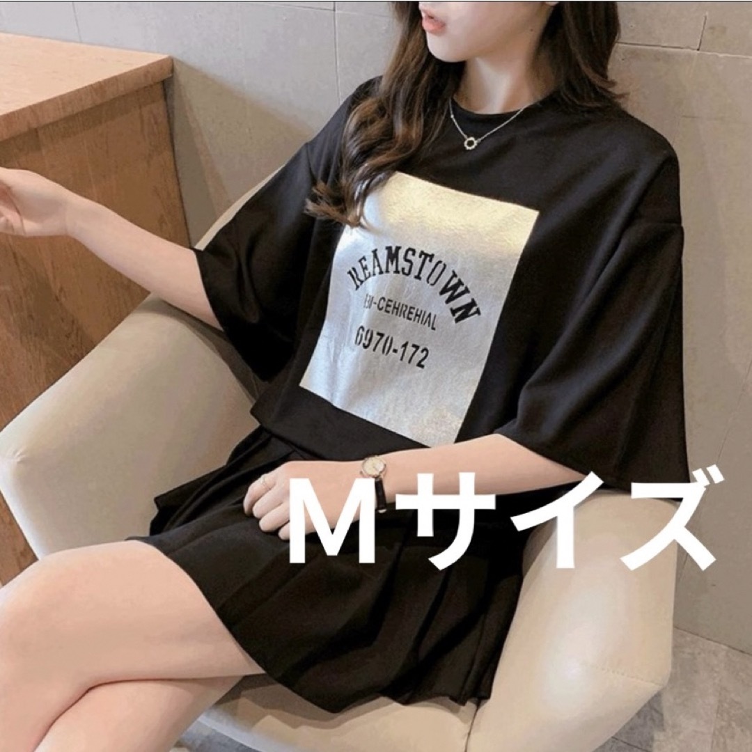 ロゴ Tシャツ　白　韓国コーデ　韓国　半袖　オーバーサイズ Mサイズ マタニティ レディースのトップス(Tシャツ(半袖/袖なし))の商品写真