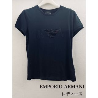 エンポリオアルマーニ(Emporio Armani)の正規品★エンポリオアルマーニ★Tシャツ★黒★ロゴTシャツ★レディース(Tシャツ(半袖/袖なし))