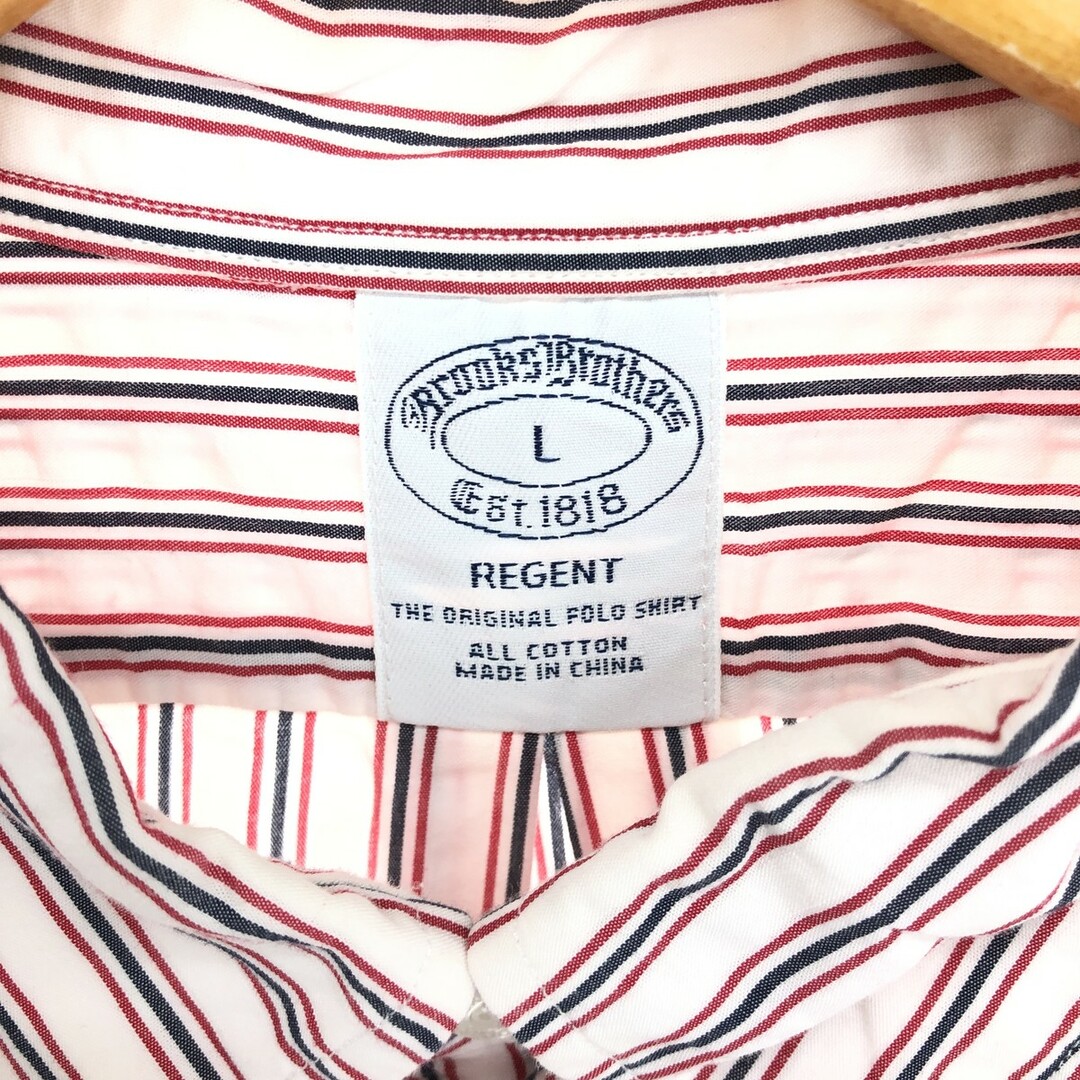 Brooks Brothers(ブルックスブラザース)の古着 ブルックスブラザーズ Brooks Brothers Est.1818 半袖 ボタンダウン ストライプシャツ メンズL /eaa448692 メンズのトップス(シャツ)の商品写真