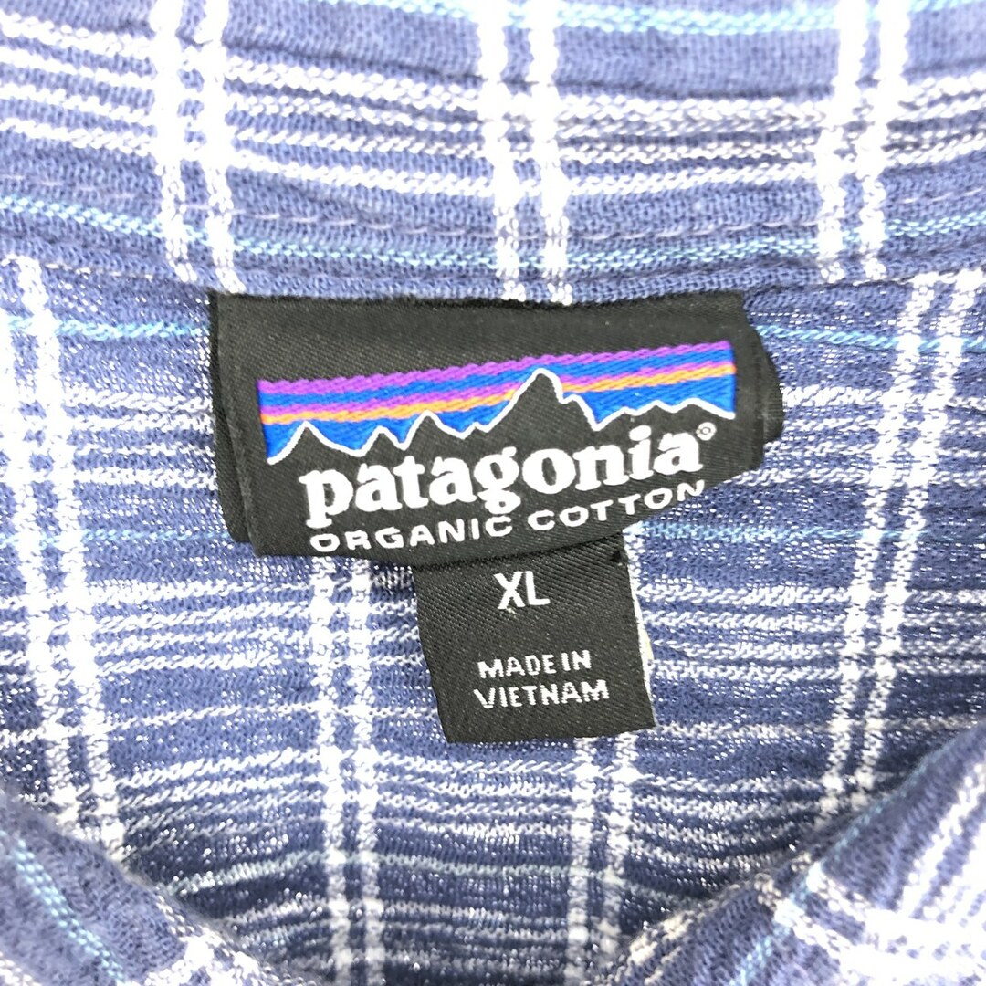 patagonia(パタゴニア)の古着 パタゴニア Patagonia ORGANIC COTTON オーガニックコットン 52921SP19 楊柳クレープ 半袖 コットン チェックシャツ メンズXL /eaa448693 メンズのトップス(シャツ)の商品写真