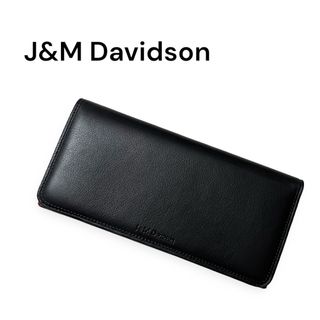 ジェイアンドエムデヴィッドソン(J&M DAVIDSON)のジェイアンドエムデヴィッドソン 二つ折り 長財布 財布 レザー ブラック レッド(財布)