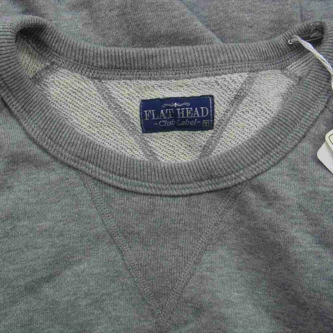 THE FLAT HEAD(フラットヘッド)のTHE FLAT HEAD ザフラットヘッド スウェット SWEAT TFH 染み込みプリント クルーネック 両V スウェット トレーナー グレー系 XL【中古】 メンズのトップス(スウェット)の商品写真