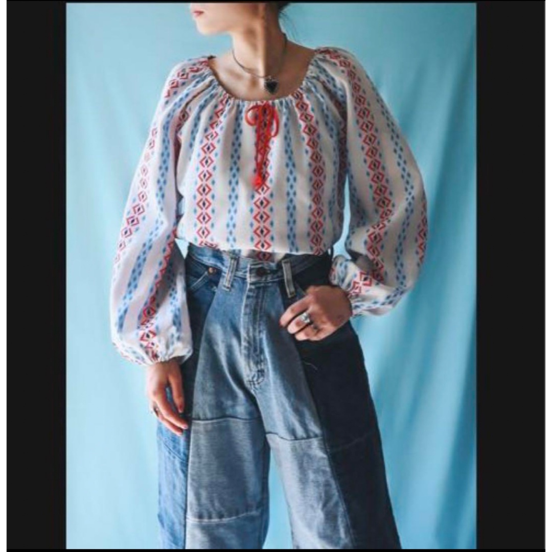 1970's German Woven Folk Blouse レディースのトップス(シャツ/ブラウス(長袖/七分))の商品写真