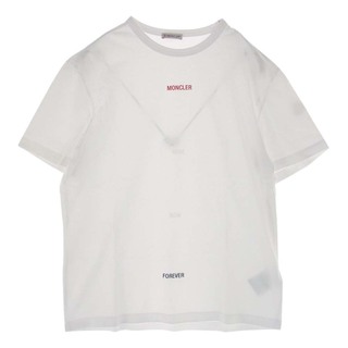 モンクレール(MONCLER)のMONCLER モンクレール Ｔシャツ F20918C78510 国内正規品 MAGLIA T-SHIRT HERE NOW FOREVER ロゴ プリント 半袖 クルーネック Tシャツ ホワイト系 M【中古】(シャツ)