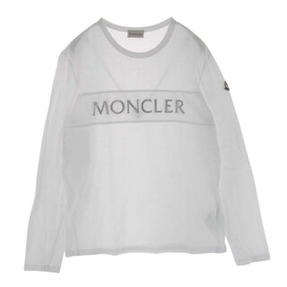 モンクレール(MONCLER)のMONCLER モンクレール Ｔシャツ G10918D71810 国内正規品 MAGLIA T-SHIRT メッシュ ロゴ プリント 長袖 クルーネック Tシャツ ホワイト系 M【中古】(シャツ)