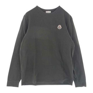 MONCLER モンクレール Ｔシャツ H20918D00005 国内正規品 LS TSHIRT ワッペン サーマル ワッフル 長袖 クルーネック Tシャツ チャコール系 S【中古】