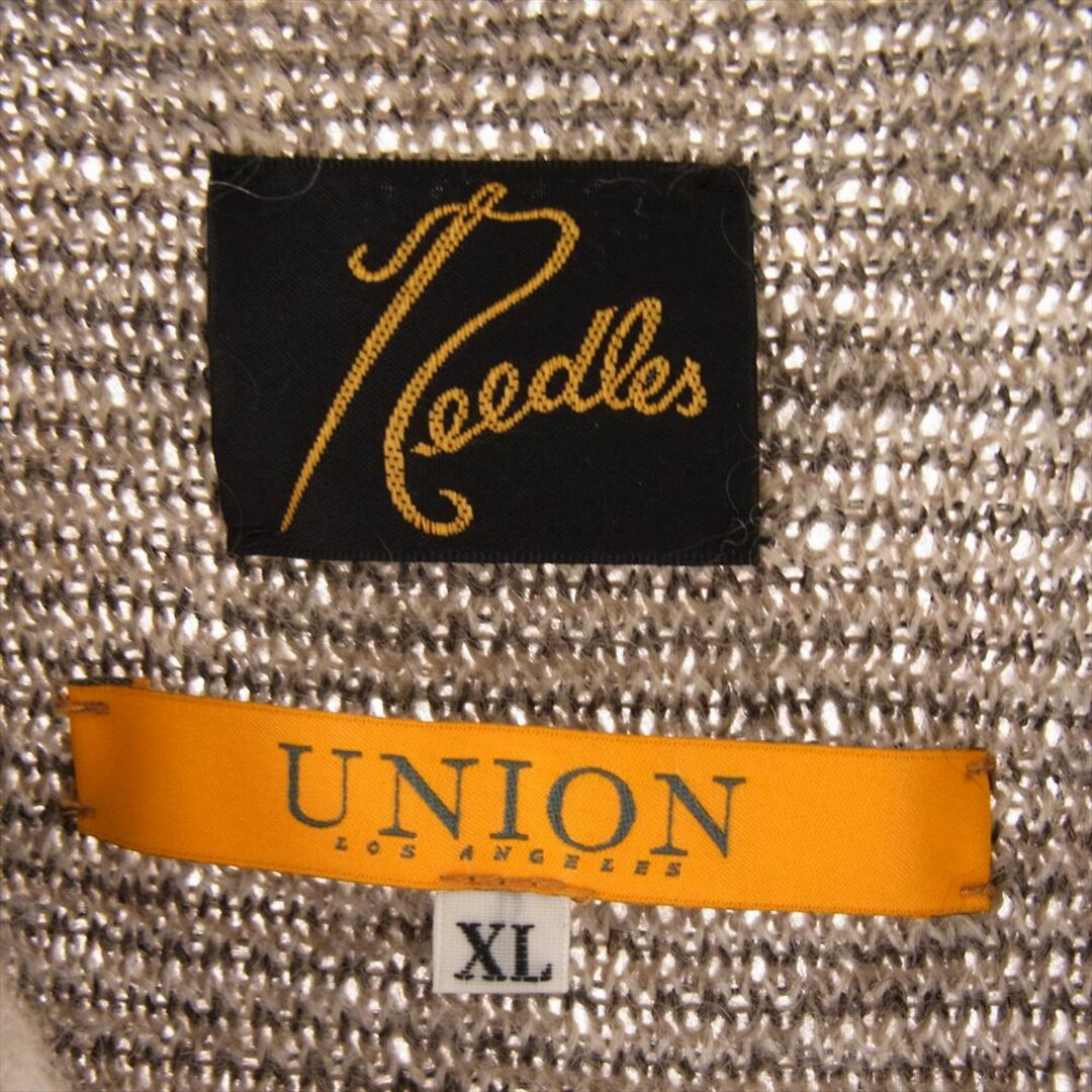 Needles(ニードルス)のNeedles ニードルス カーディガン 20AW HM380 UNION ユニオン Mohair Cardigan アーガイル モヘア カーディガン  ブラウン系 グレー系 オフホワイト系 XL【中古】 メンズのトップス(カーディガン)の商品写真