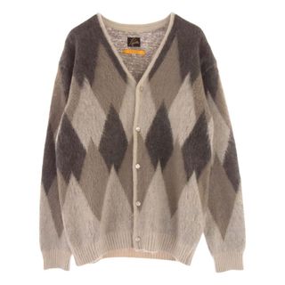 Needles - Needles ニードルス カーディガン 20AW HM380 UNION ユニオン Mohair Cardigan アーガイル モヘア カーディガン  ブラウン系 グレー系 オフホワイト系 XL【中古】