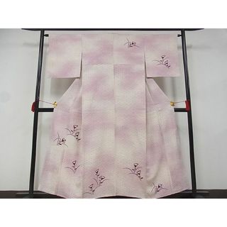 平和屋-こころ店■訪問着　草花文　暈し染　金彩　正絹　逸品　AAAD8429Bwt(着物)