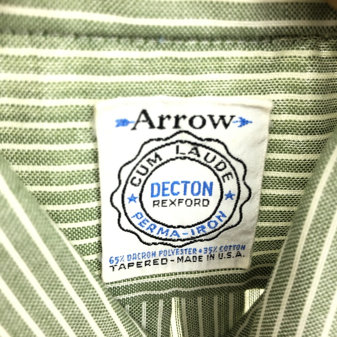 ARROW(アロー)の古着 70年代 アロー Arrow 半袖 ボタンダウン ストライプシャツ USA製 メンズM ヴィンテージ /eaa448696 メンズのトップス(シャツ)の商品写真