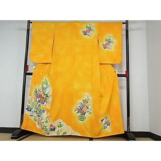 平和屋-こころ店■訪問着　飾花文　暈し染め　金彩　正絹　逸品　AAAD7396Acs(着物)