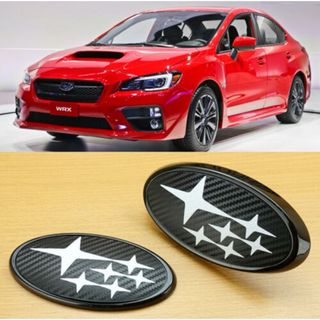 スバルSTI WRX S4 2014-2017 FRエンブレム セット カーボン