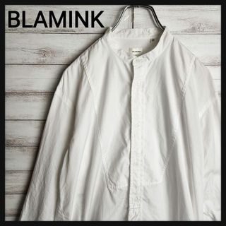 BLAMINK - 【人気デザイン】ブラミンク シャツ コットン 白シャツ ノーカラーシャツ 48