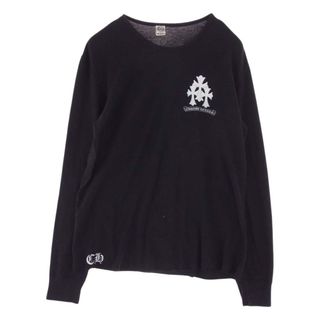 Chrome Hearts - CHROME HEARTS クロムハーツ（原本無） Ｔシャツ XLサイズ セメタリークロスプリント ワッフル クルーネック 長袖 Tシャツ カットソー ブラック系 XL【中古】