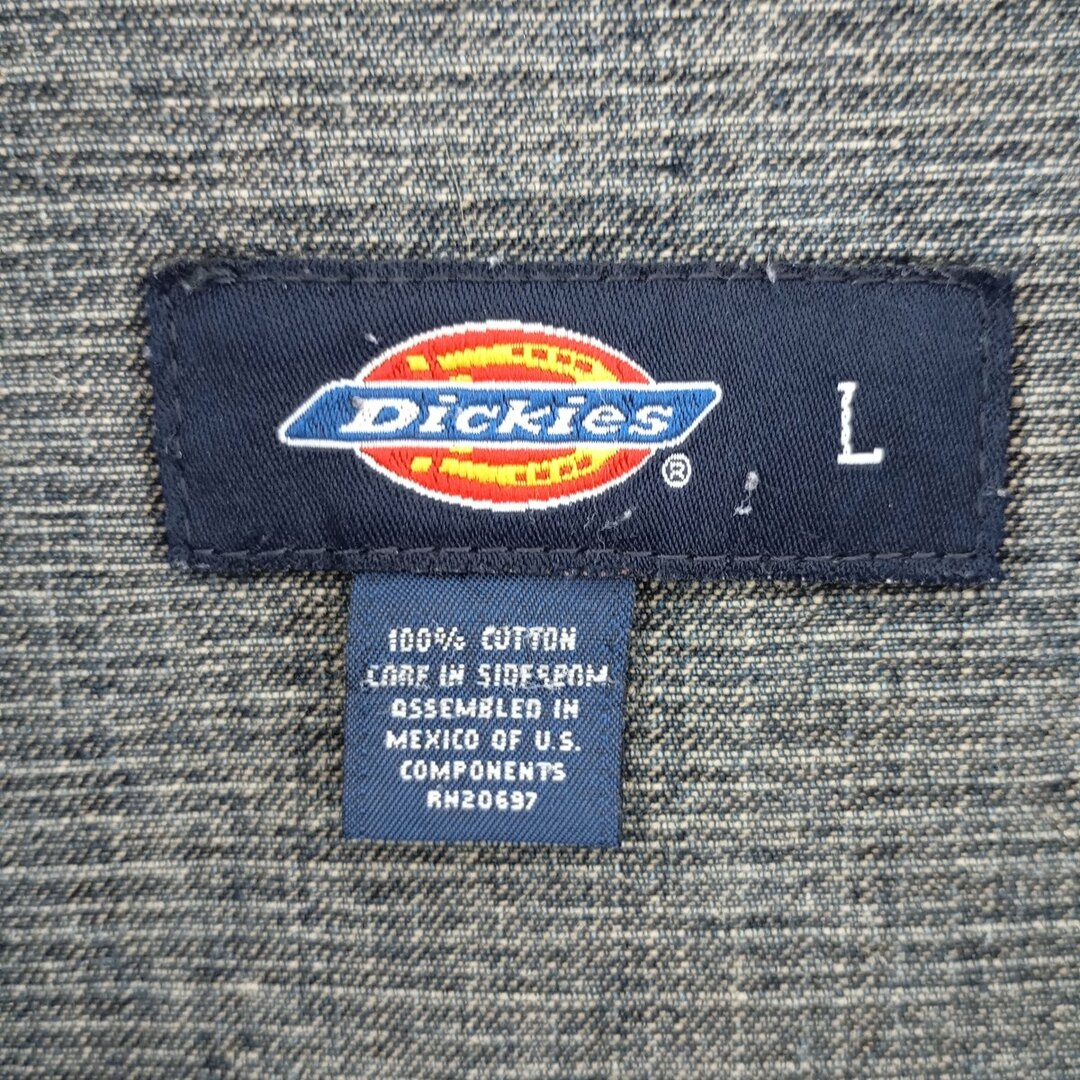 Dickies(ディッキーズ)の古着 ディッキーズ Dickies デニムジャケット Gジャン メンズL ヴィンテージ /eaa400519 メンズのジャケット/アウター(Gジャン/デニムジャケット)の商品写真