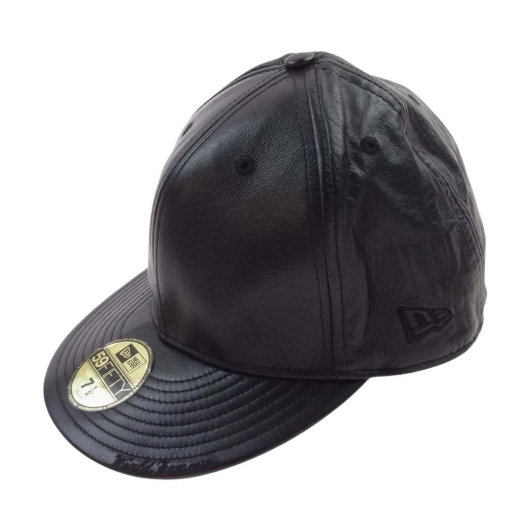 Supreme(シュプリーム)のSupreme シュプリーム キャップ 07AW × NEW ERA Leather Side Logo Cap サイドロゴ レザー ベースボール キャップ ブラック系 59.6cm【中古】 メンズの帽子(その他)の商品写真