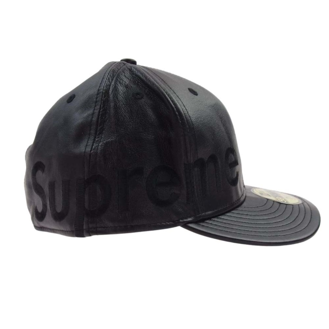 Supreme(シュプリーム)のSupreme シュプリーム キャップ 07AW × NEW ERA Leather Side Logo Cap サイドロゴ レザー ベースボール キャップ ブラック系 59.6cm【中古】 メンズの帽子(その他)の商品写真