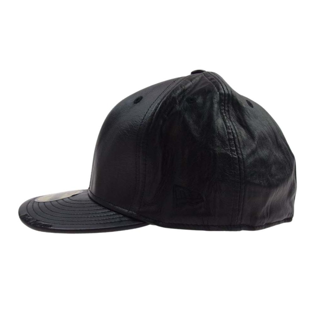 Supreme(シュプリーム)のSupreme シュプリーム キャップ 07AW × NEW ERA Leather Side Logo Cap サイドロゴ レザー ベースボール キャップ ブラック系 59.6cm【中古】 メンズの帽子(その他)の商品写真