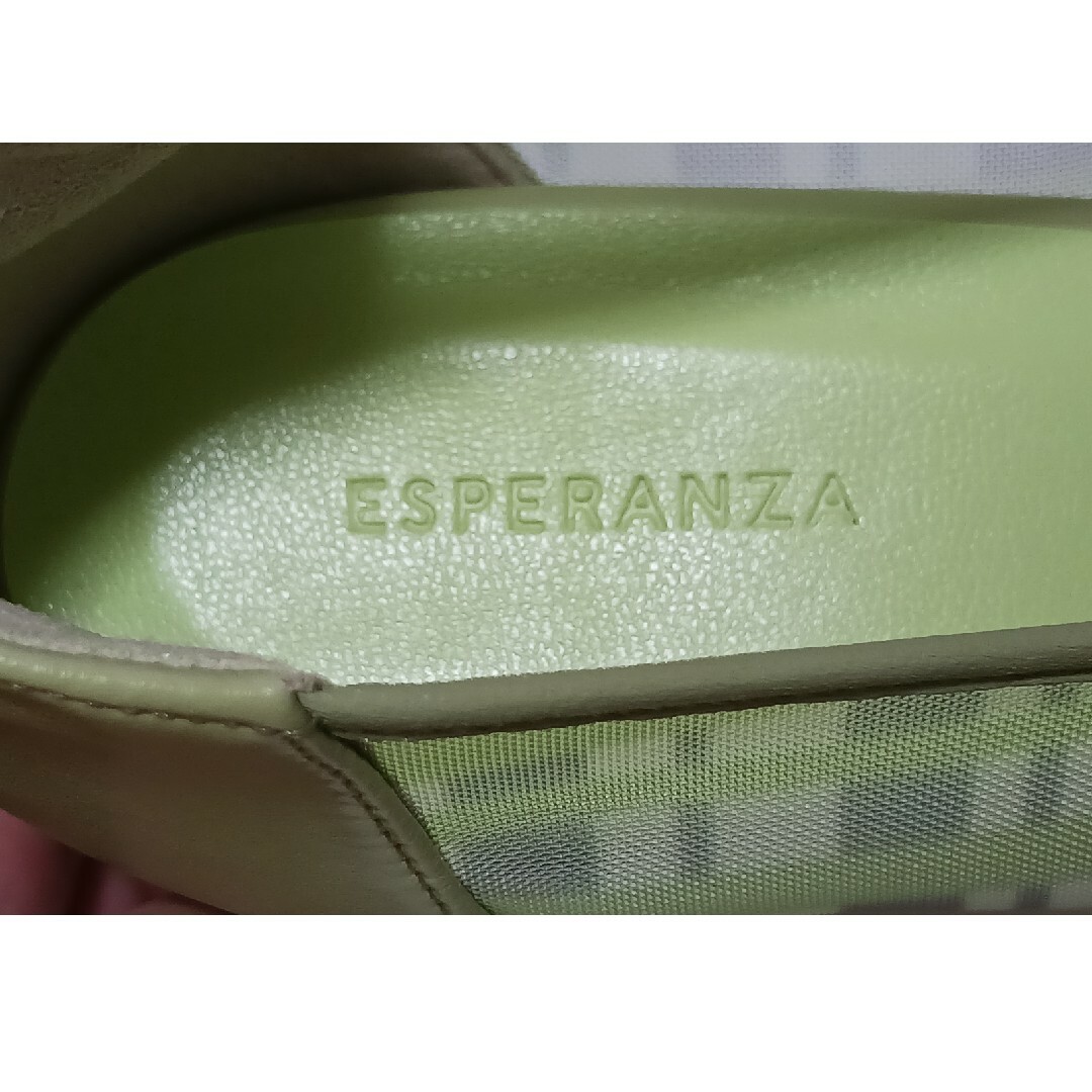 ESPERANZA(エスペランサ)のESPERANZA  グリーン シアー素材 パンプス レディースの靴/シューズ(ハイヒール/パンプス)の商品写真