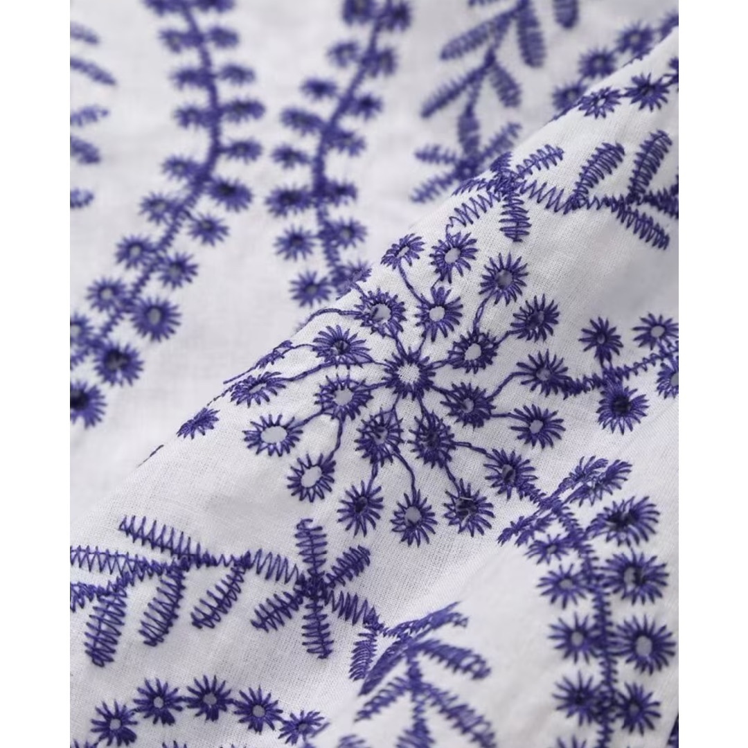 🥗5月新作🍒14342◆エンブロイダリー 刺繍 シャツ ブラウス レディースのトップス(シャツ/ブラウス(長袖/七分))の商品写真