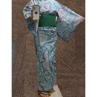 絞り　浴衣　手縫い(着物)