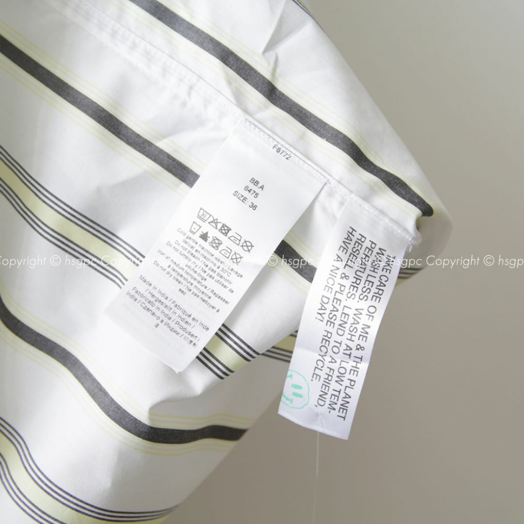 Acne Studios(アクネストゥディオズ)のGANNI レトロストライプ オープンカラー シャツ ワンピース ドレス レディースのワンピース(ロングワンピース/マキシワンピース)の商品写真
