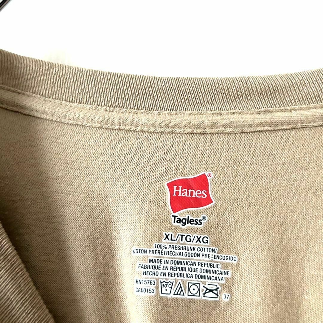 Hanes(ヘインズ)のヘインズ Cedar Cliff Mtnロッジ Tシャツ XL ベージュ古着 メンズのトップス(Tシャツ/カットソー(半袖/袖なし))の商品写真